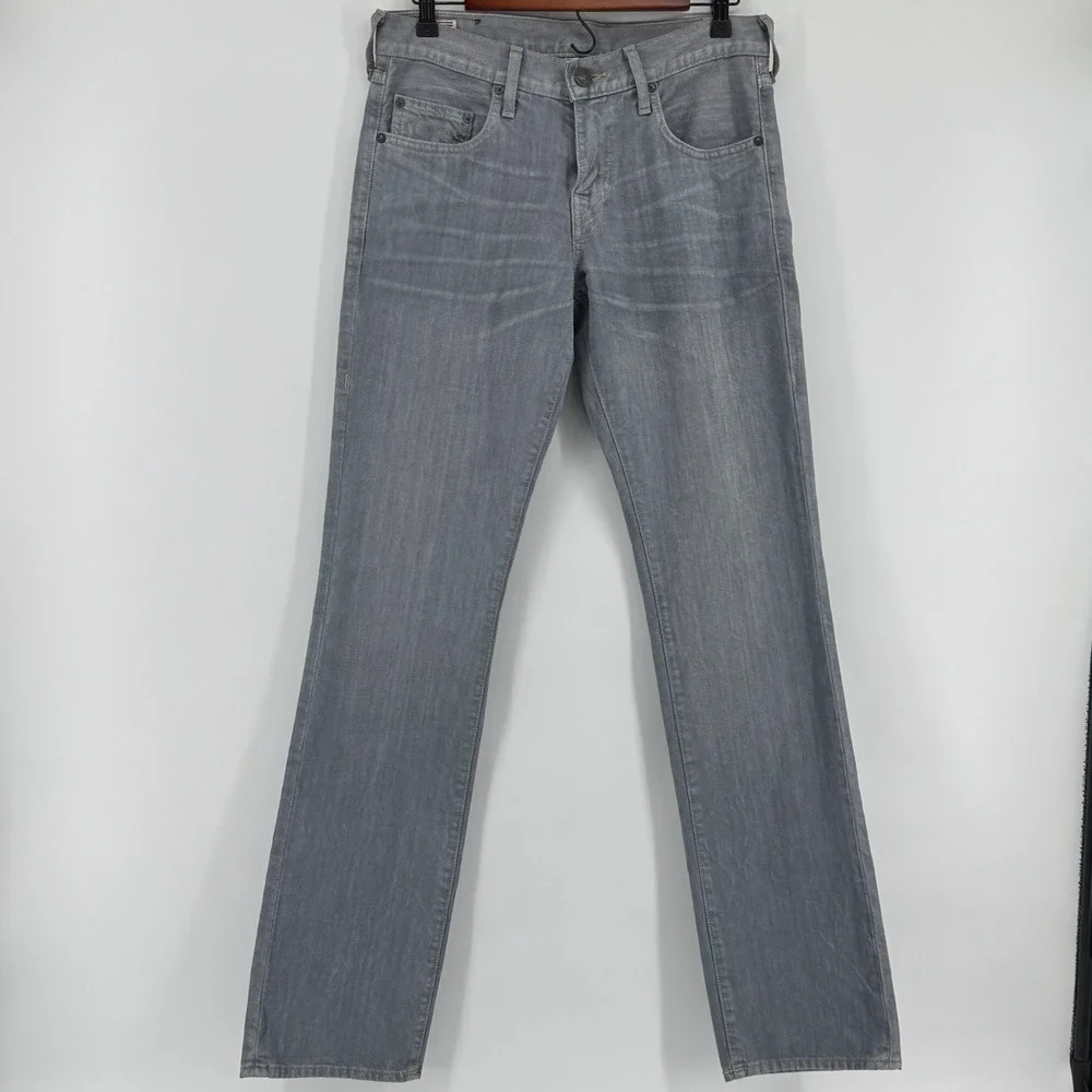 True Religion Bobby Jeans Mens 29x34 Grey Straight Leg Made in USA M56A349GR4